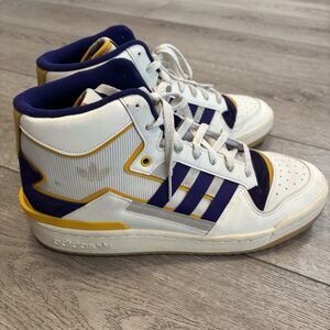 Adidas Forum Exhibit Mid 2 Off White Purple Gold Colorway GX4119 Size Mens 10.5